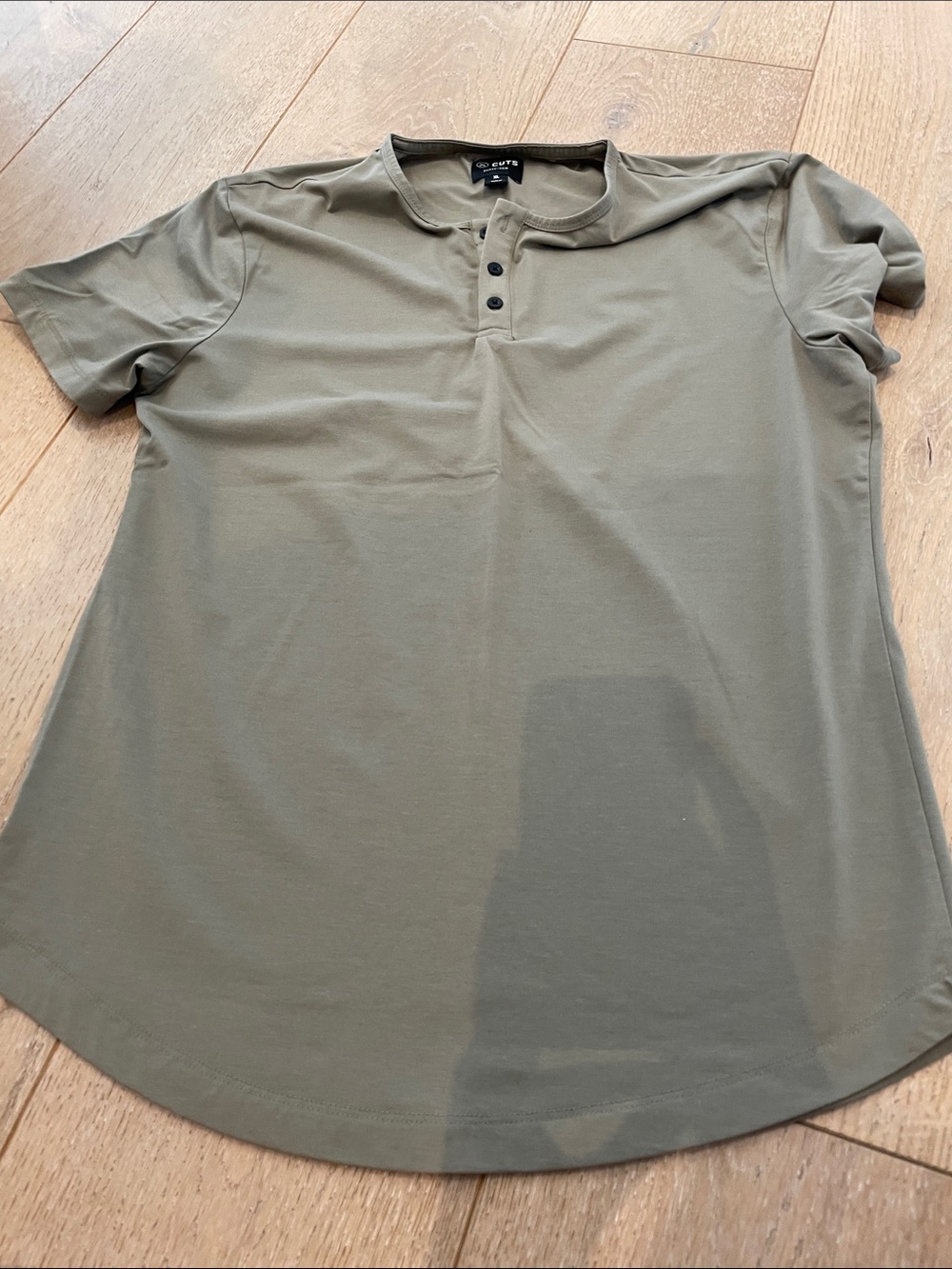 Cuts Clothing Olive Green Henley Polo Shirt